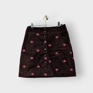 Vintage Lilly Pulitzer Embroidered Corduroy Bee Skirt